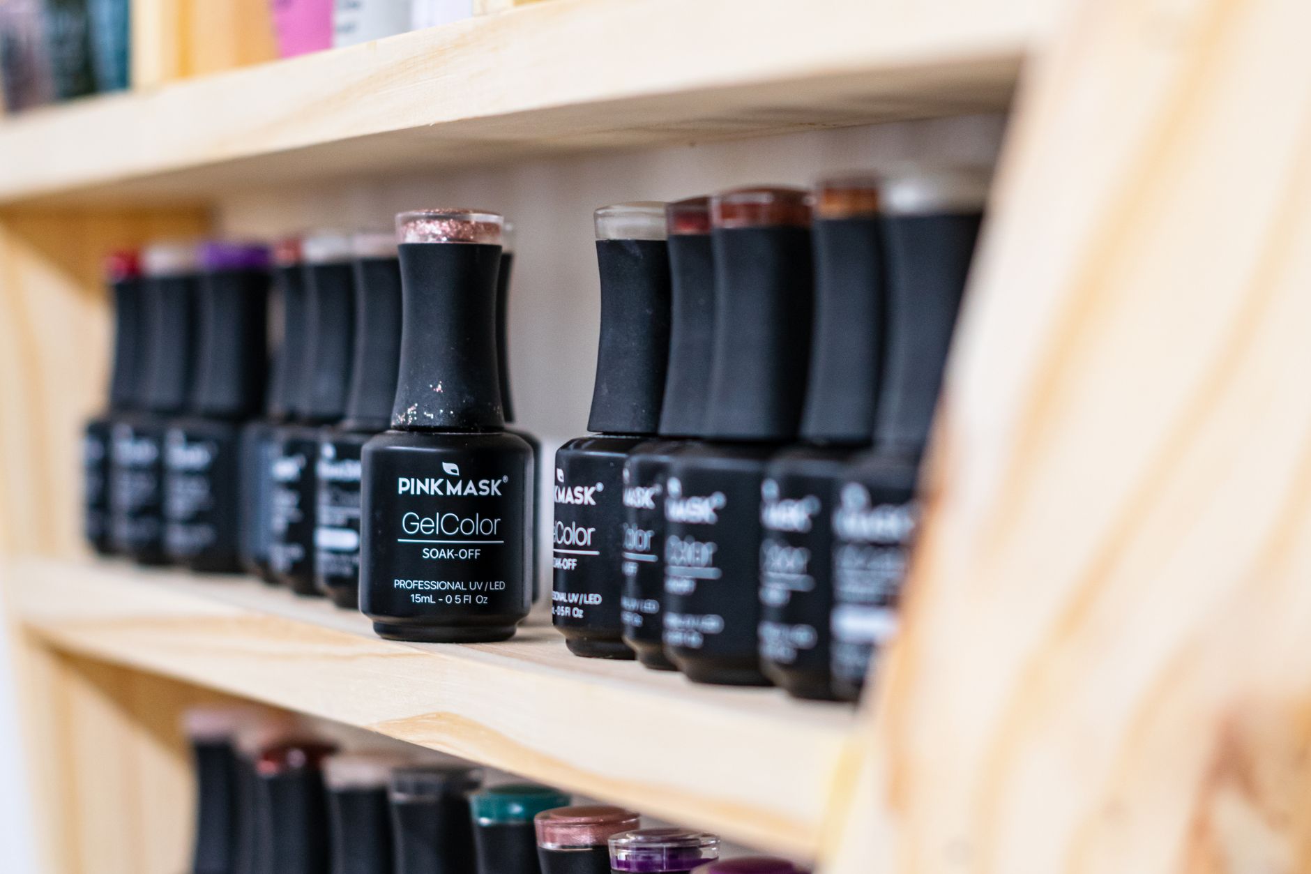 salon products shelf